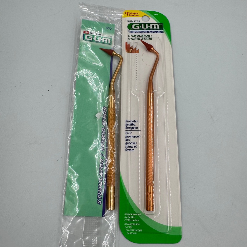 Sunstar GUM‎ Stimulator Gold Rubber Tip Gum Massager 600 NEW